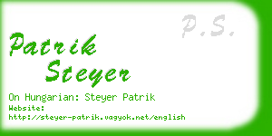 patrik steyer business card